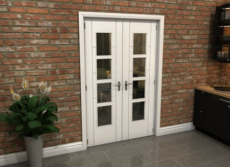White Iseo 4L French Door Set 1276mm(W) x 2021mm(H)