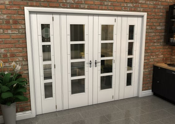 White Iseo 4L French Door Set 2684mm(W) x 2021mm(H)