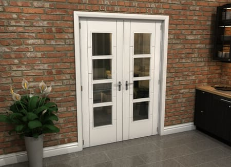 White Iseo 4L French Door Set 1478mm(W) x 2021mm(H)
