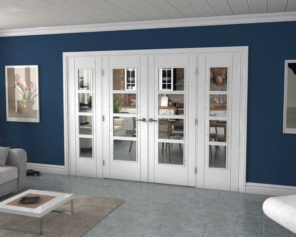 White Iseo 4L French Door Set 2836mm(W) x 2021mm(H)