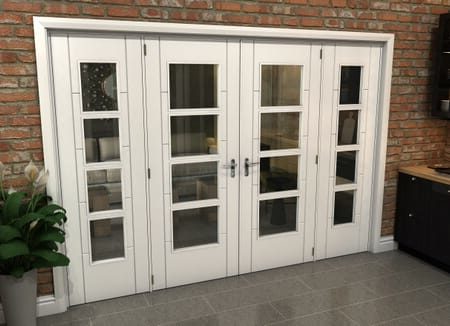White Iseo 4L French Door Set 2836mm(W) x 2021mm(H)