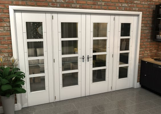 White Iseo 4L French Door Set 2996mm(W) x 2021mm(H)