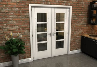 White Iseo 4L French Door Set 1580mm(W) x 2021mm(H)