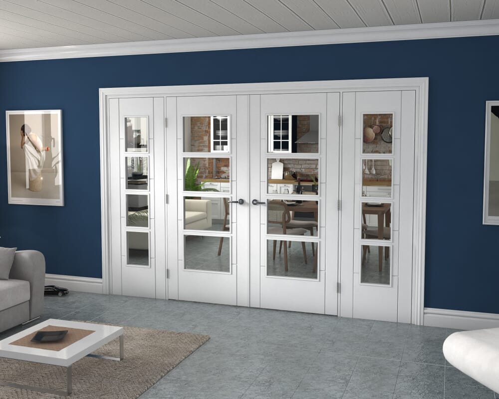 White Iseo 4L French Door Set 2996mm(W) x 2021mm(H)
