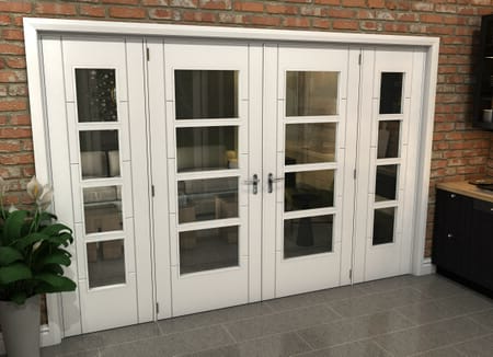 White Iseo 4L French Door Set 2996mm(W) x 2021mm(H)