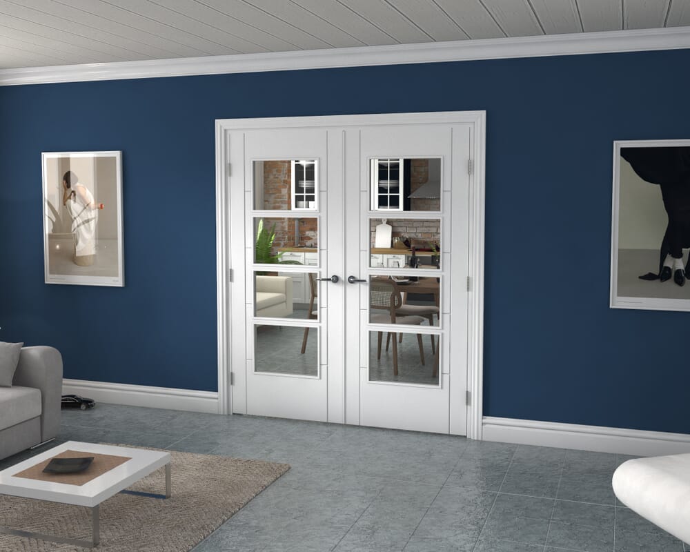 White Iseo 4L French Door Set 1736mm(W) x 2021mm(H)