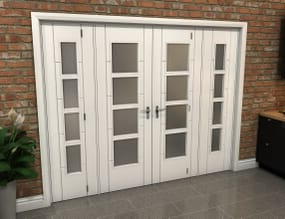 White Iseo 4L Obscure Glazed French Door Set 2684mm(W) x 2021mm(H)