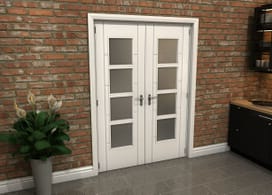 White Iseo 4l Obscure Glazed French Door Set 1426mm(w) X 2021mm(h) Image