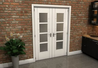 White Iseo 4L Obscure Glazed French Door Set 1478mm(W) x 2021mm(H)