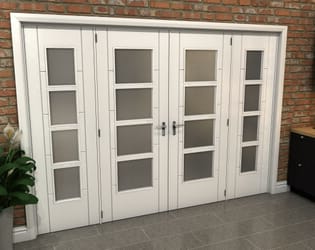 White Iseo 4L Obscure Glazed French Door Set 2836mm(W) x 2021mm(H)