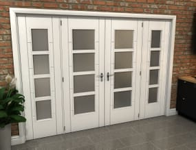 White Iseo 4L Obscure Glazed French Door Set 2836mm(W) x 2021mm(H)