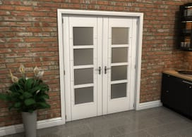White Iseo 4l Obscure Glazed French Door Set 1580mm(w) X 2021mm(h) Image
