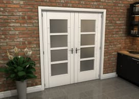 White Iseo 4l Obscure Glazed French Door Set 1732mm(w) X 2021mm(h) Image