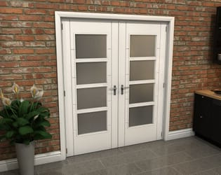 White Iseo 4L Obscure Glazed French Door Set 1732mm(W) x 2021mm(H)