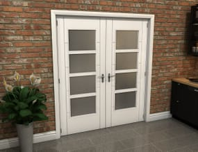 White Iseo 4L Obscure Glazed French Door Set 1732mm(W) x 2021mm(H)