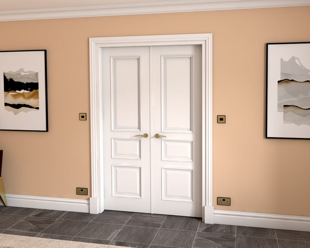 1276x2021x133mm Kent White French Door Set