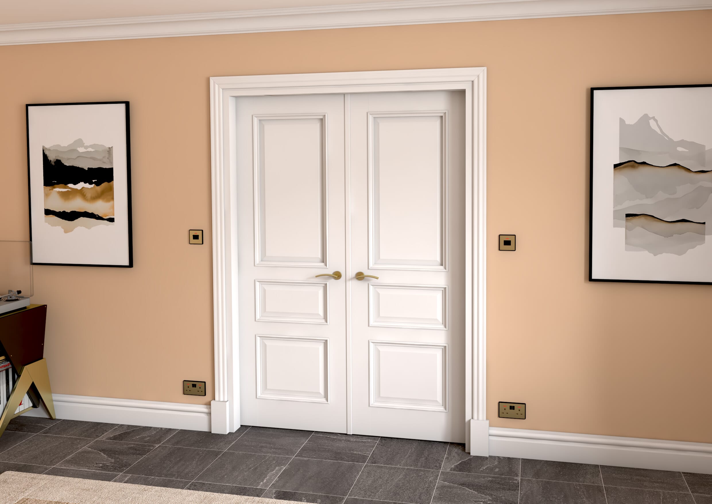 1426x2021x133mm Kent White French Door Set