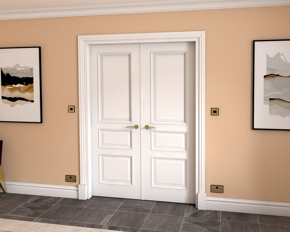 1426x2021x133mm Kent White French Door Set