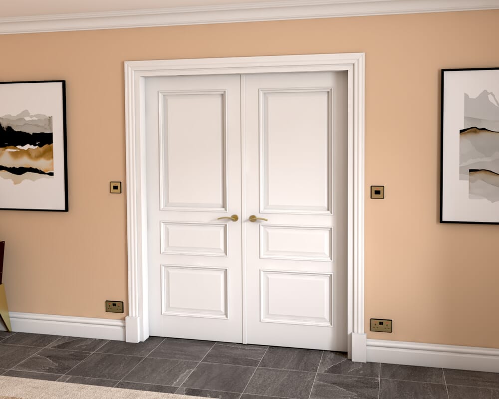 1580x2021x133mm Kent White French Door Set