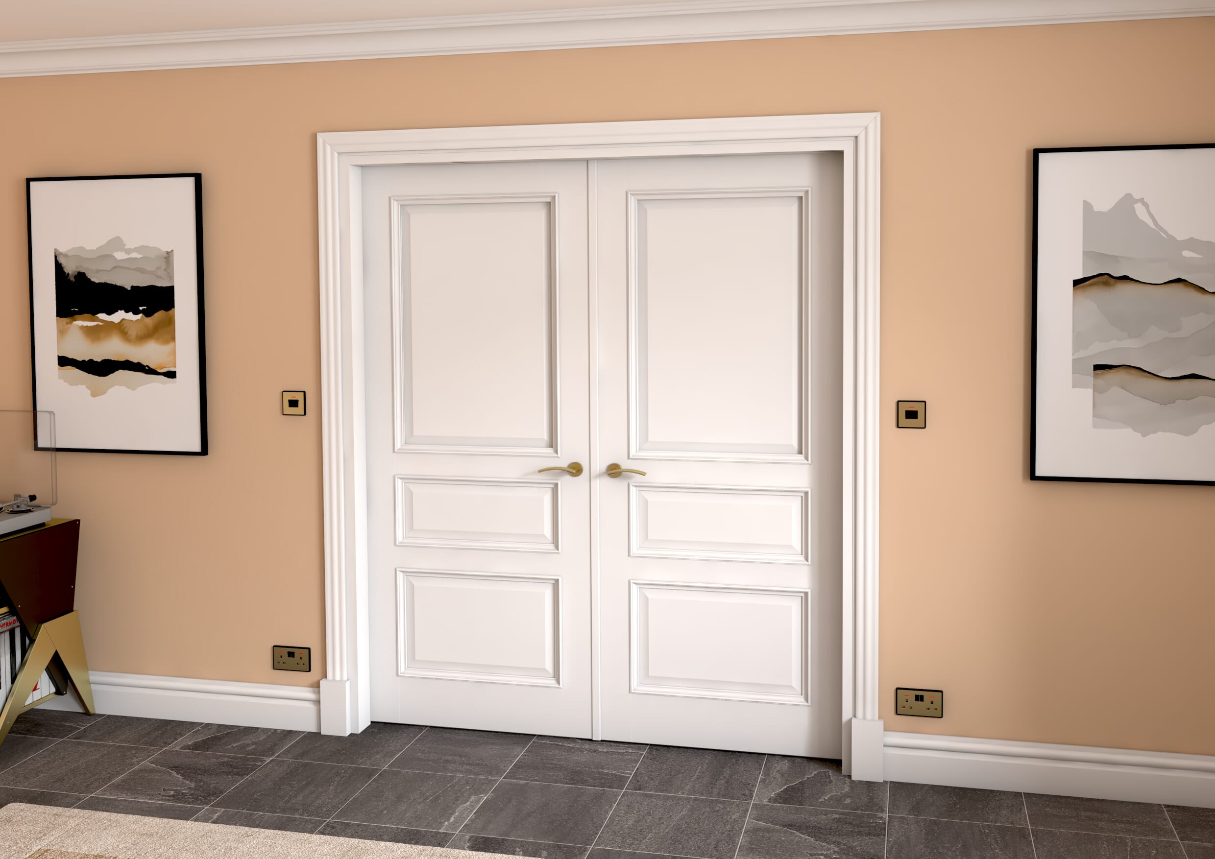 1732x2021x133mm Kent White French Door Set