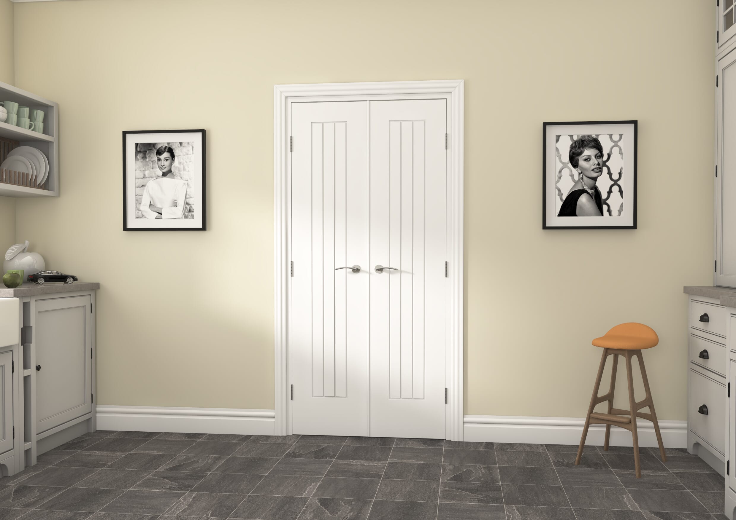 970x2021x133mm Suffolk White French Door Set Image