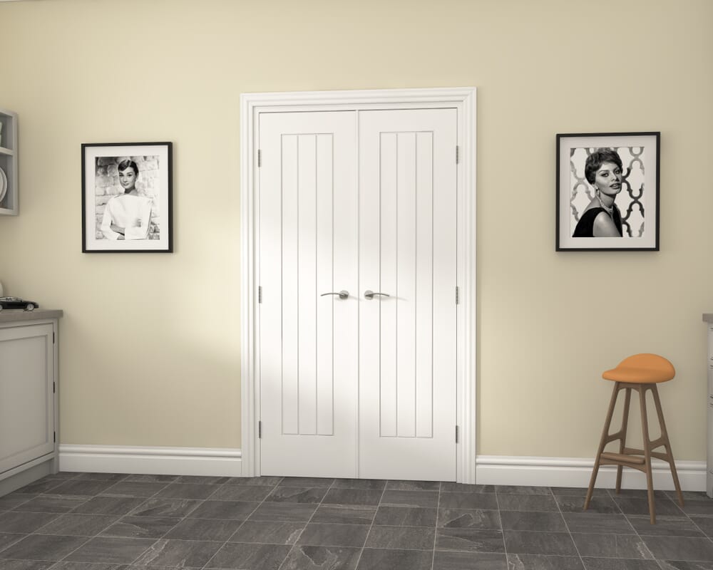 1122x2021x133mm Suffolk White French Door Set