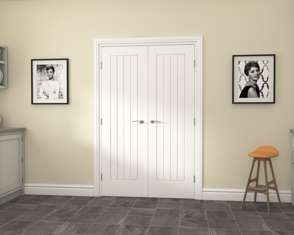 1276x2021x133mm Suffolk White French Door Set