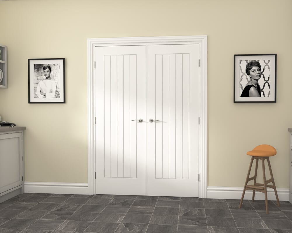 1426x2021x133mm Suffolk White French Door Set