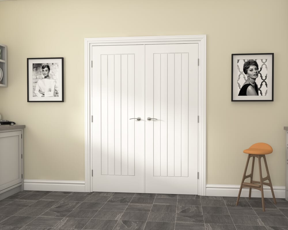 1478x2021x133mm Suffolk White French Door Set
