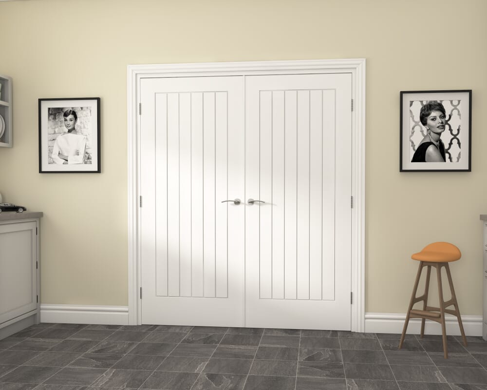 1732x2021x133mm Suffolk White French Door Set