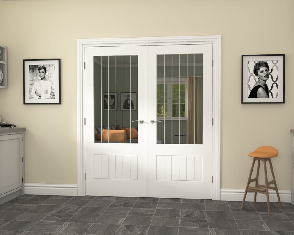 1732x2021x133mm Suffolk White 2XG Glazed French Door Set