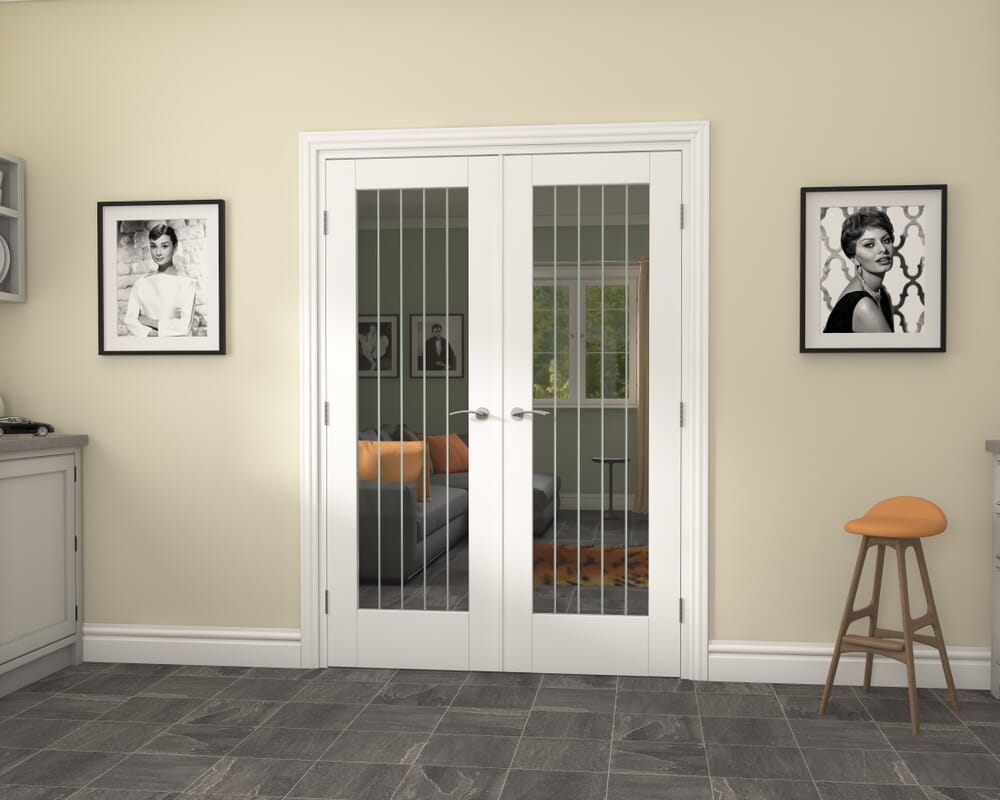 1426x2021x133mm Suffolk White P10 Glazed French Door Set