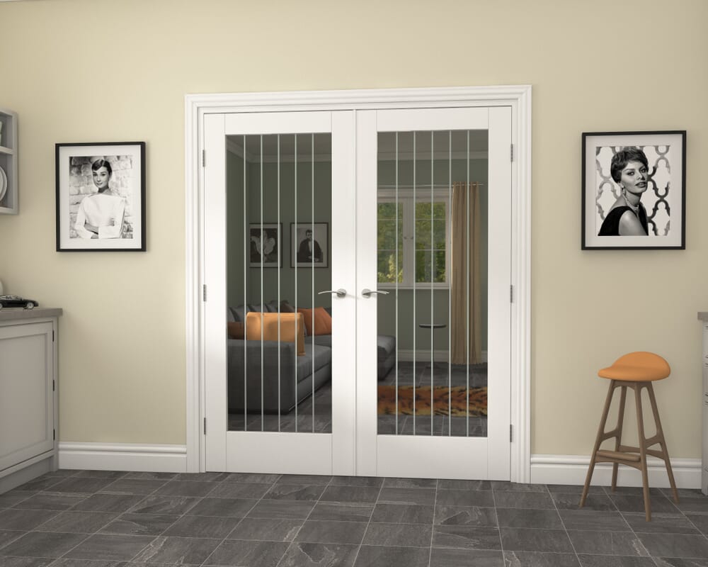 1732x2021x133mm Suffolk White P10 Glazed French Door Set