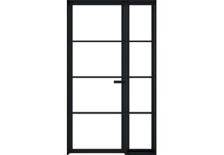 1201 x 2013 x 108mm Soho Black - Clear Glass with Sidelight Set