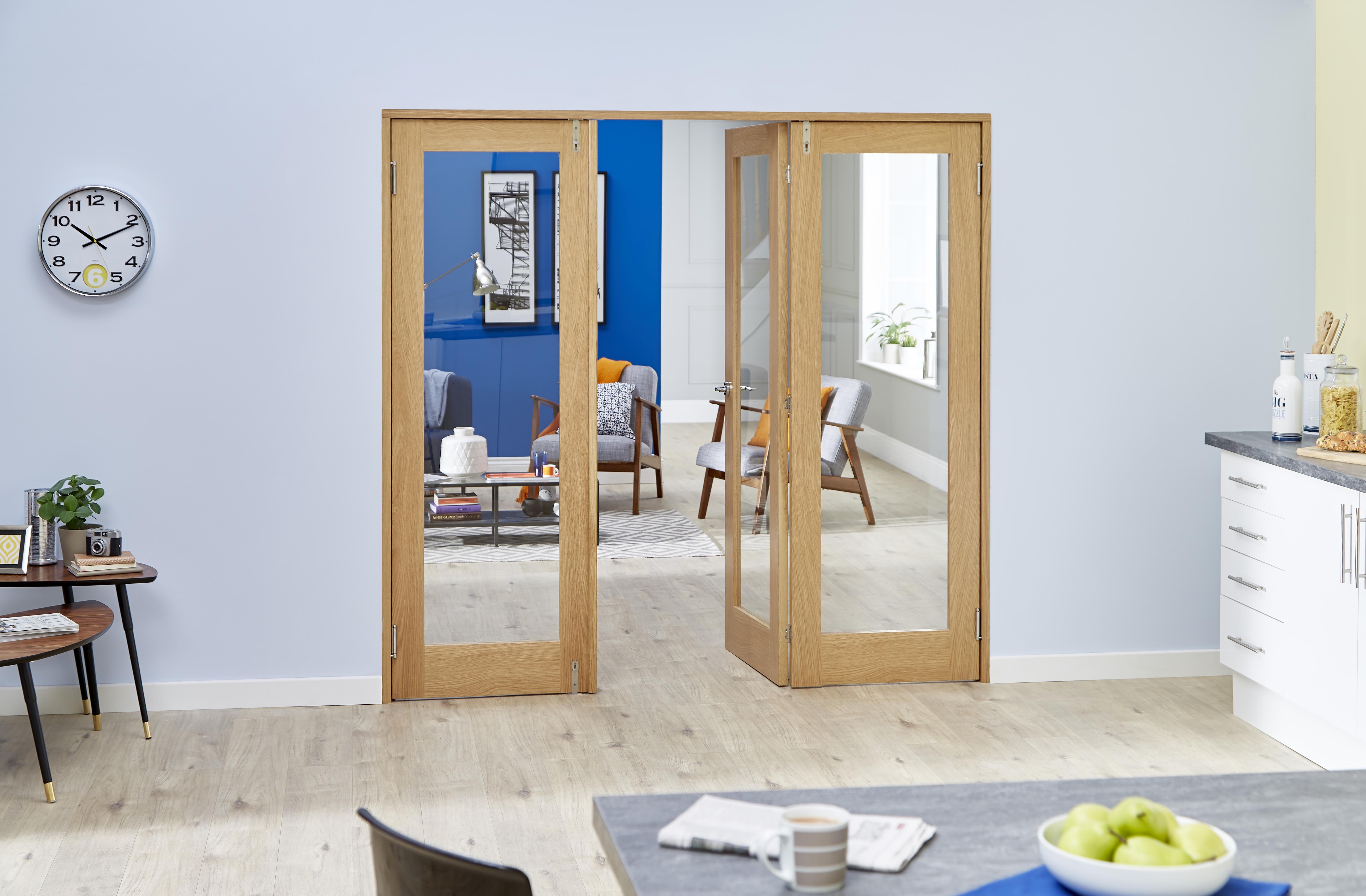 Glazed Oak - 3 Door Frenchfold 6ft (1800mm) Set