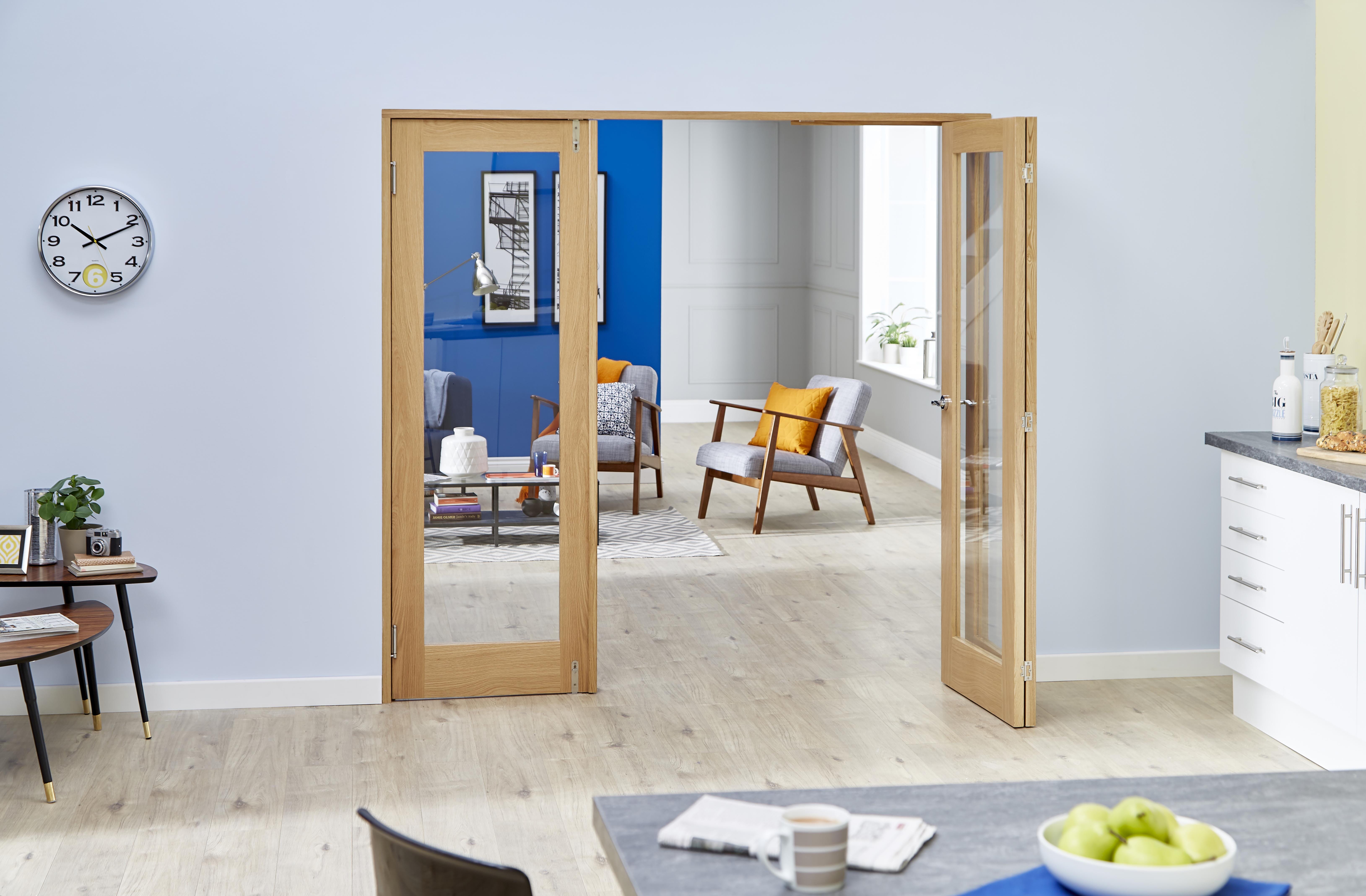 Glazed Oak - 3 Door Frenchfold 6ft (1800mm) Set