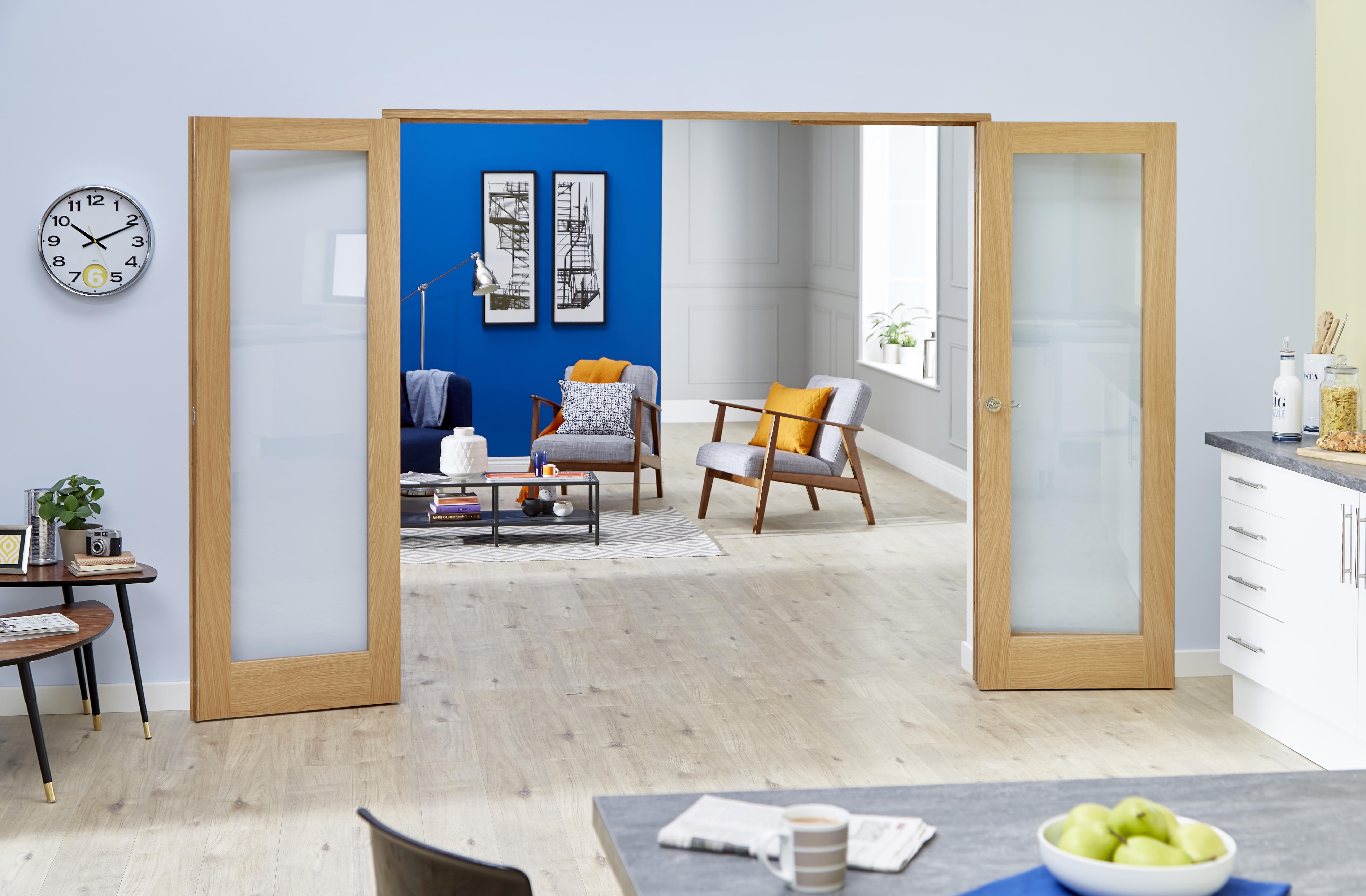 Glazed Oak - 3 Door Frenchfold 6ft (1800mm) Set