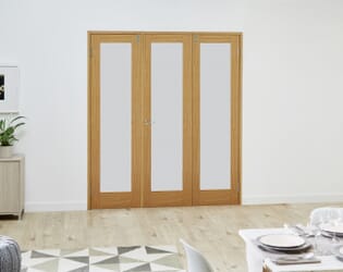 Glazed Oak - 3 Door Frosted Frenchfold (3 X 1