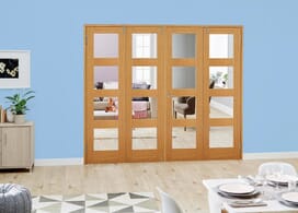 Oak 4l Folding Room Divider (4 X 533mm Doors) Image