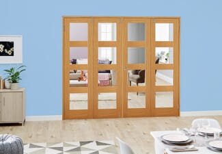 Oak 4L Folding Room Divider (4 x 686mm doors)