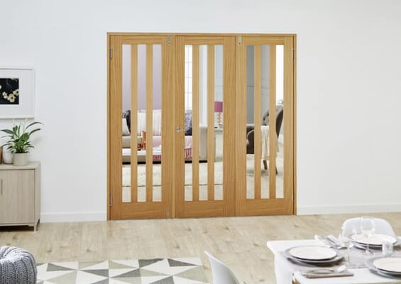 Aston Oak French Folding Room Divider - Clear Bifold Doors At Climadoor Aston Oak French Folding Room Divider - Clear Bifold Doors At Climadoor