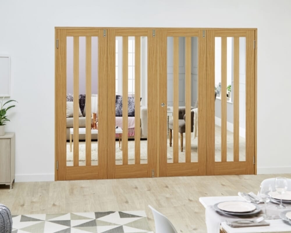 Aston Oak Frenchfold - Clear (4 x 686mm Doors)