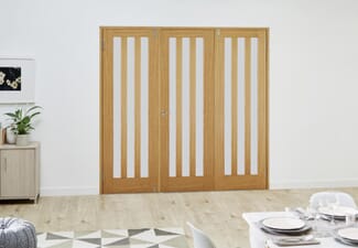Aston Oak Frosted - 3 Door Frenchfold (3 X 2