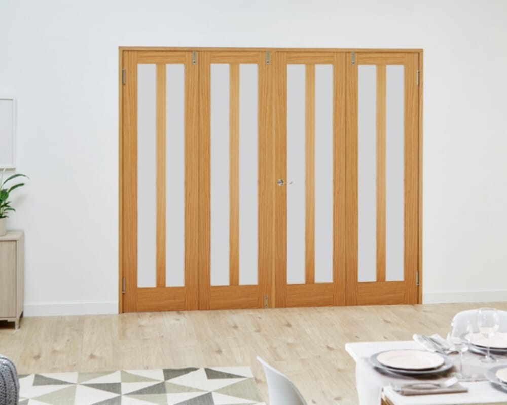 Aston Oak Frenchfold - Frosted (4 x 686mm Doors)