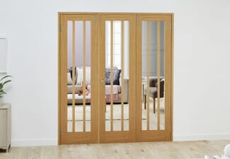 Lincoln Oak Folding Room Divider (3 x 610mm Doors)
