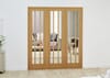 Worcester Oak Clear Glazed French Folding Doorset