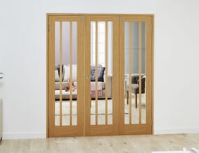 Lincoln Oak Folding Room Divider (3 x 610mm Doors)