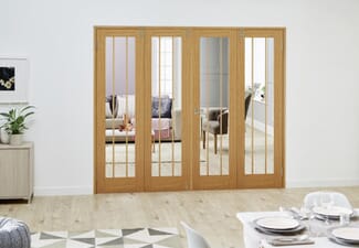 Lincoln Oak Folding Room Divider (4 x 610mm Doors)