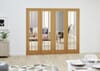 Worcester Oak Clear Glazed French Folding Doorset