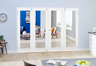 White P10 Folding Room Divider (4 x 610mm Doors)
